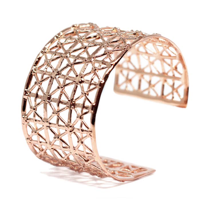 Gasometro Low Cuff Rose gold-plated bronze for wholesale by Co.ro Jewels