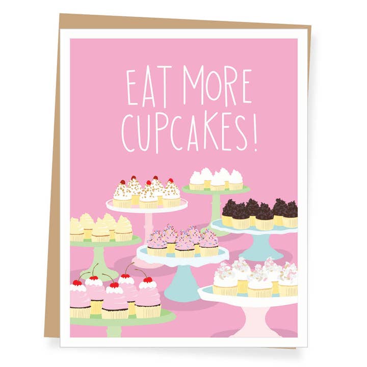 Eat More Cupcakes Birthday Card for wholesale by Apartment 2 Cards