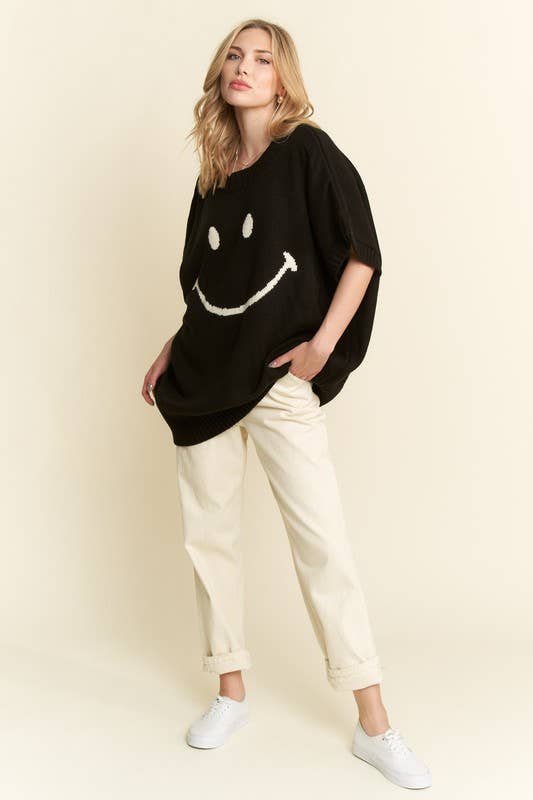 JADE BY JANE - Wholesale Knit Top - Women's - SHORT SLEEVE SMILE OVERSIZED KNIT TOP12