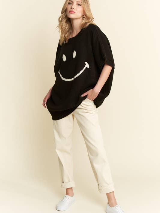 JADE BY JANE - Wholesale Knit Top - Women's - SHORT SLEEVE SMILE OVERSIZED KNIT TOP12