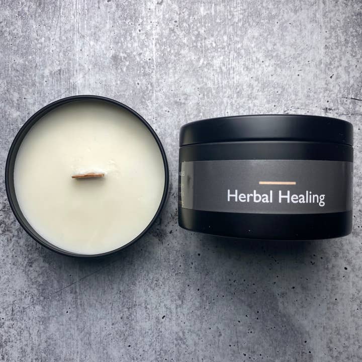 6 oz Herbal Healing Candle (Wooden Wick) for wholesale by Reverie Wicks