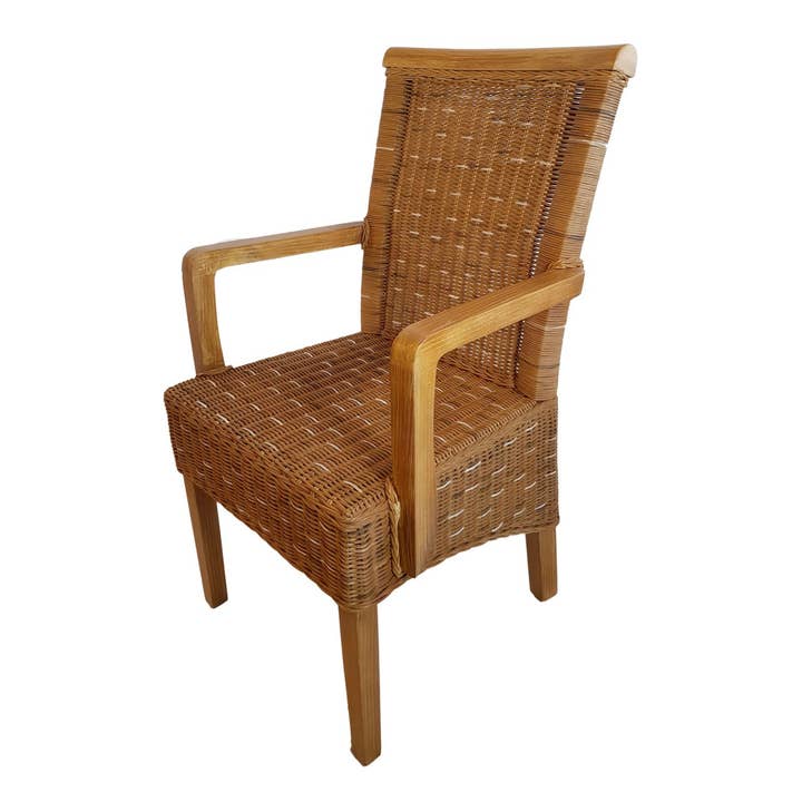 Voglrieder - Wholesale Chair - Dining room chairs set with armrests 2 pieces rattan chair brown13