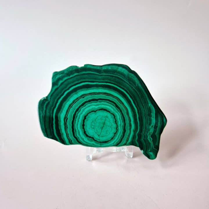 Moonlight Gemstones - Wholesale Spiritual Stone/Crystal - Gemstone Malachite Slice on Stand (50-80g)3