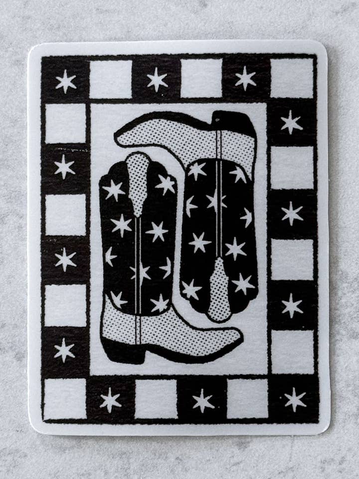 Kosmiska cowgirlstövlar klistermärke för wholesale av Wolf & Wren Co.