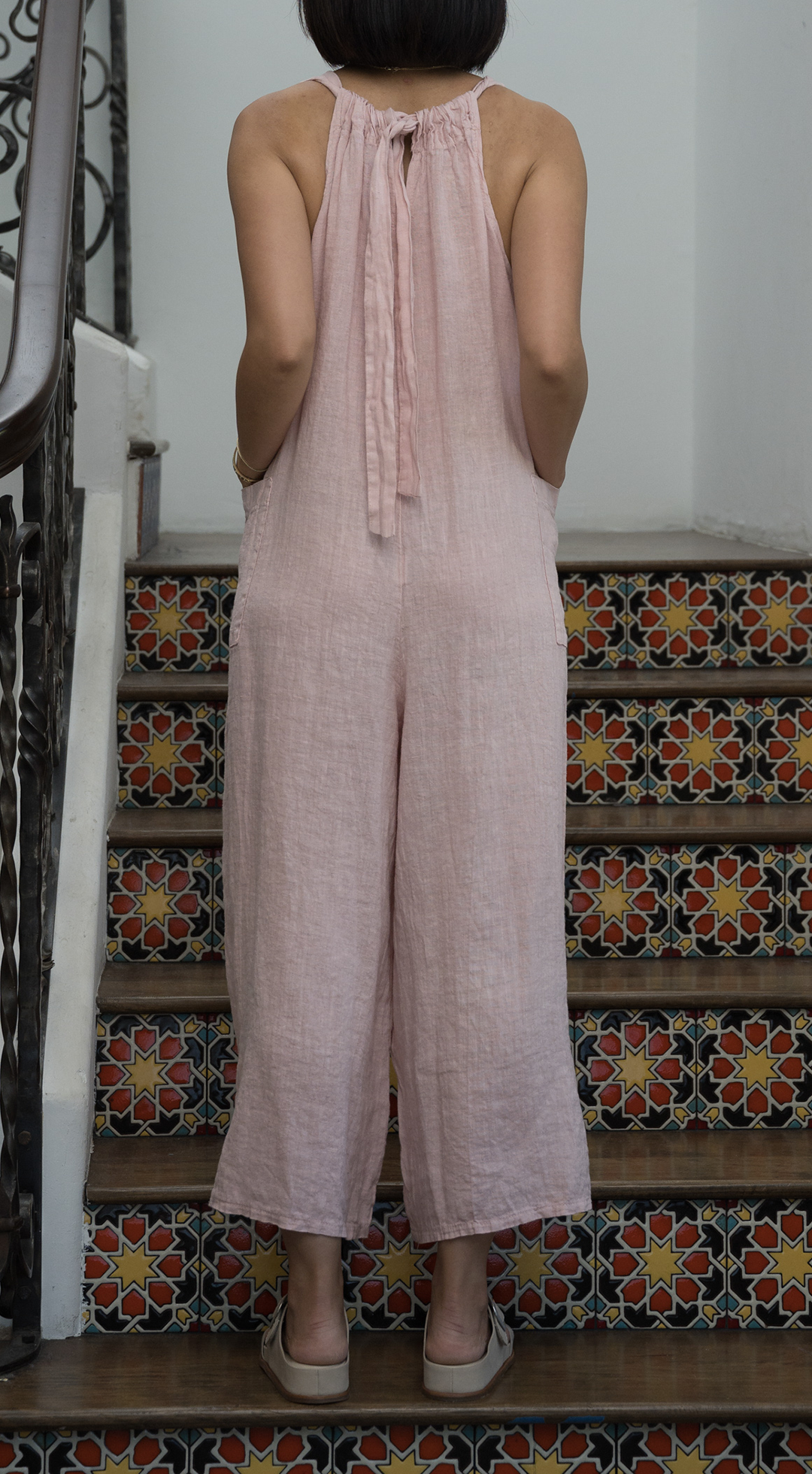 Merci Marie - Wholesale Jumpsuit - Women's - Linen Racer Back Jumper #197127