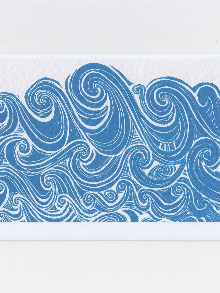Ocean Waves Coastal Greetings Card for wholesale by Jenny Robson Design