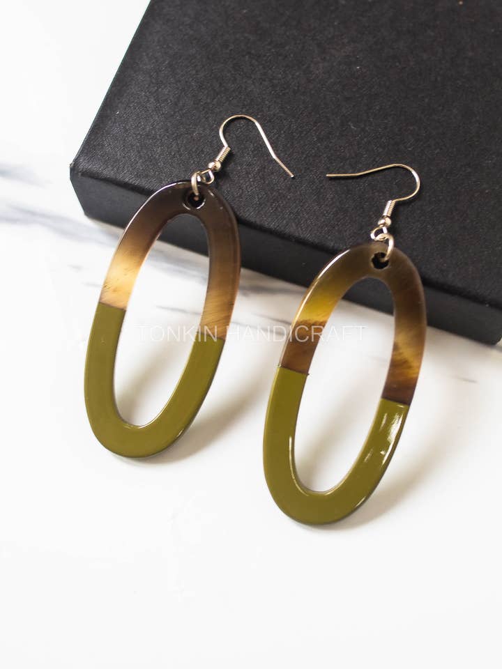 Lim Buffalo Horn Earrings for wholesale by Tonkin Handicraft