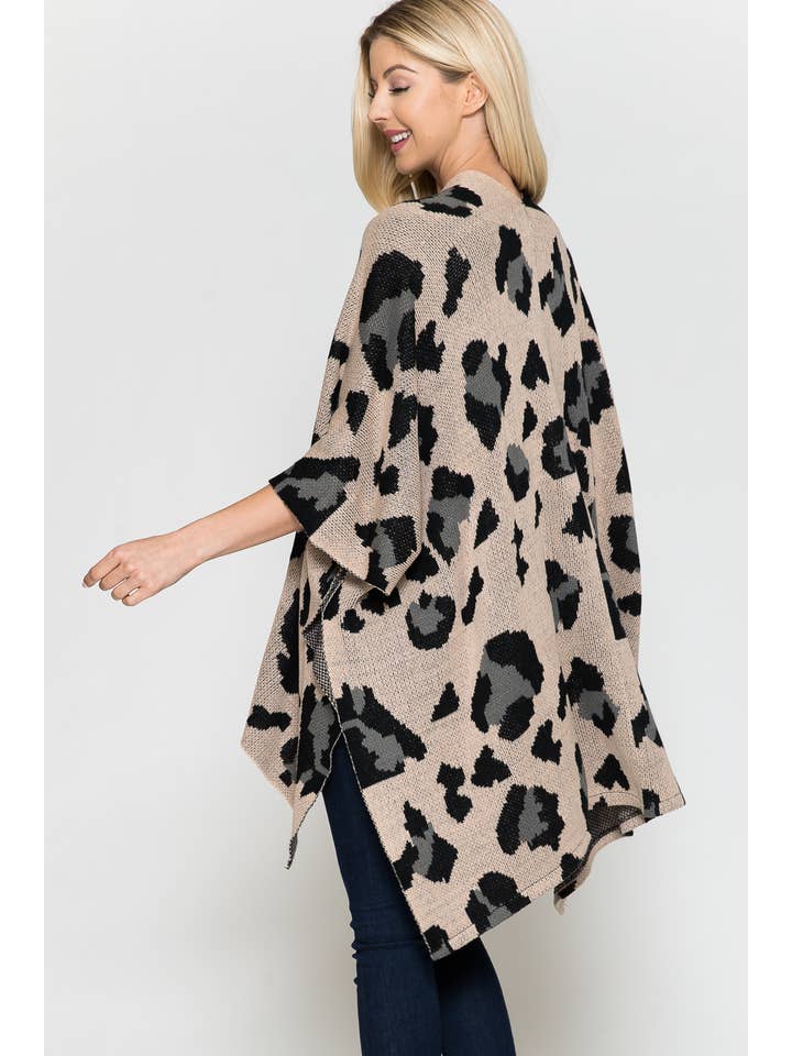Justin & Taylor - Wholesale Kimono - Women's - Clarabelle || Leopard Print Kimono Cardigan Sweater11