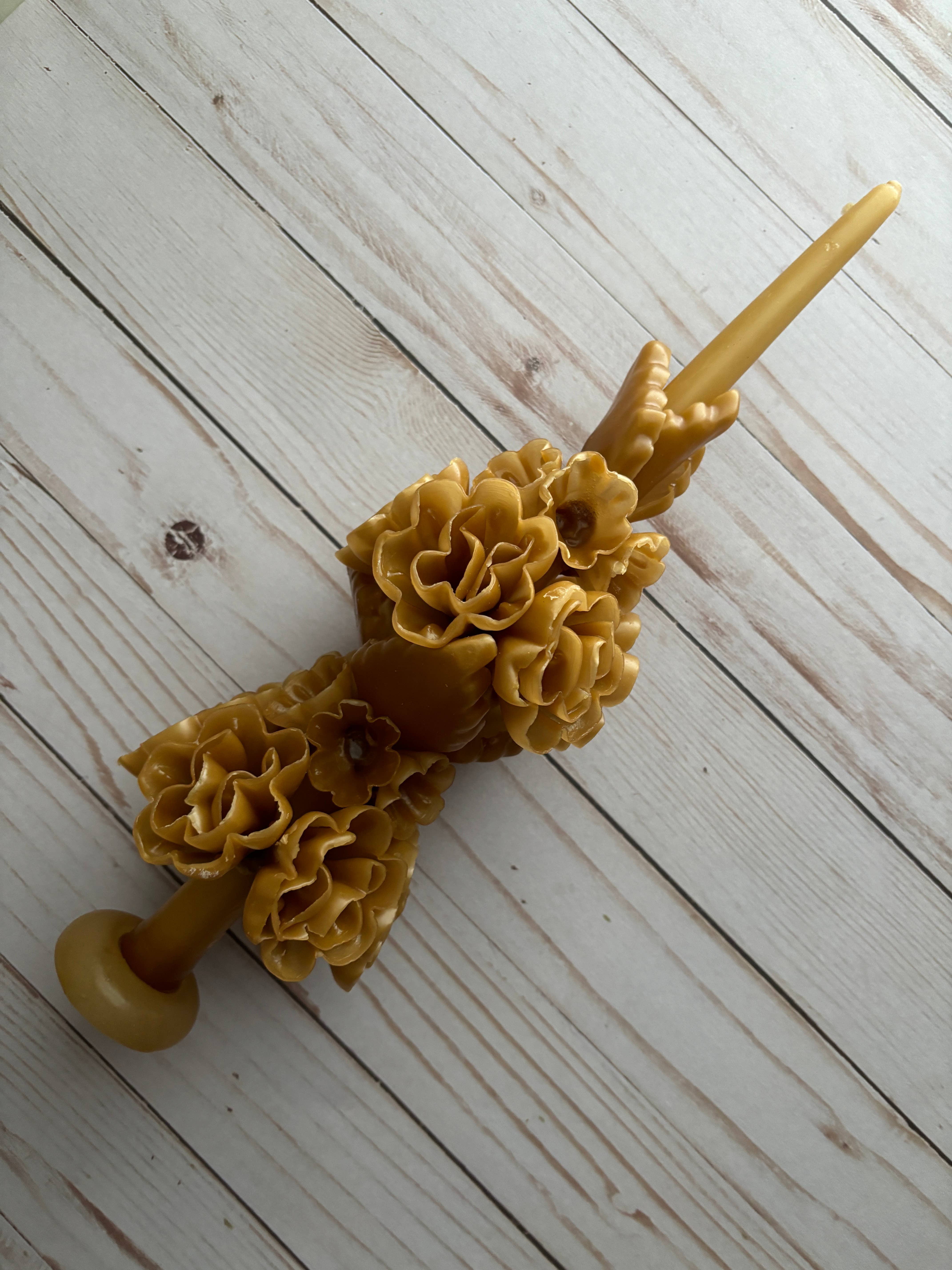 Viva Greetings - Wholesale Novelty Candle - Beeswax Large Oaxaca Marigold Candle3