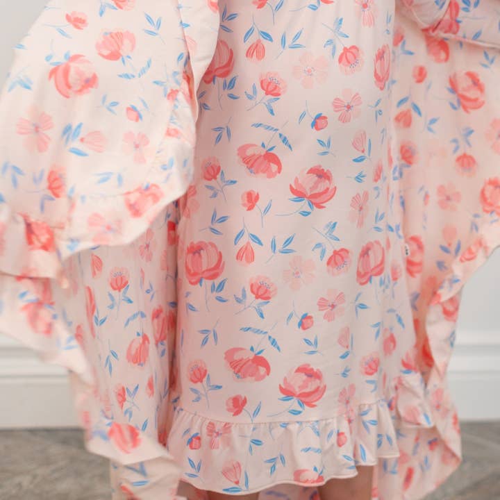 Rosa Blumenrüschen-Decke für den Großhandel von Sweet Bamboo