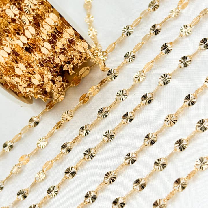 Tresor Jewelry Inc. - Wholesale Link & chain necklace - V219GF. 14k Gold Filled Diamond Cut Marina Chain3