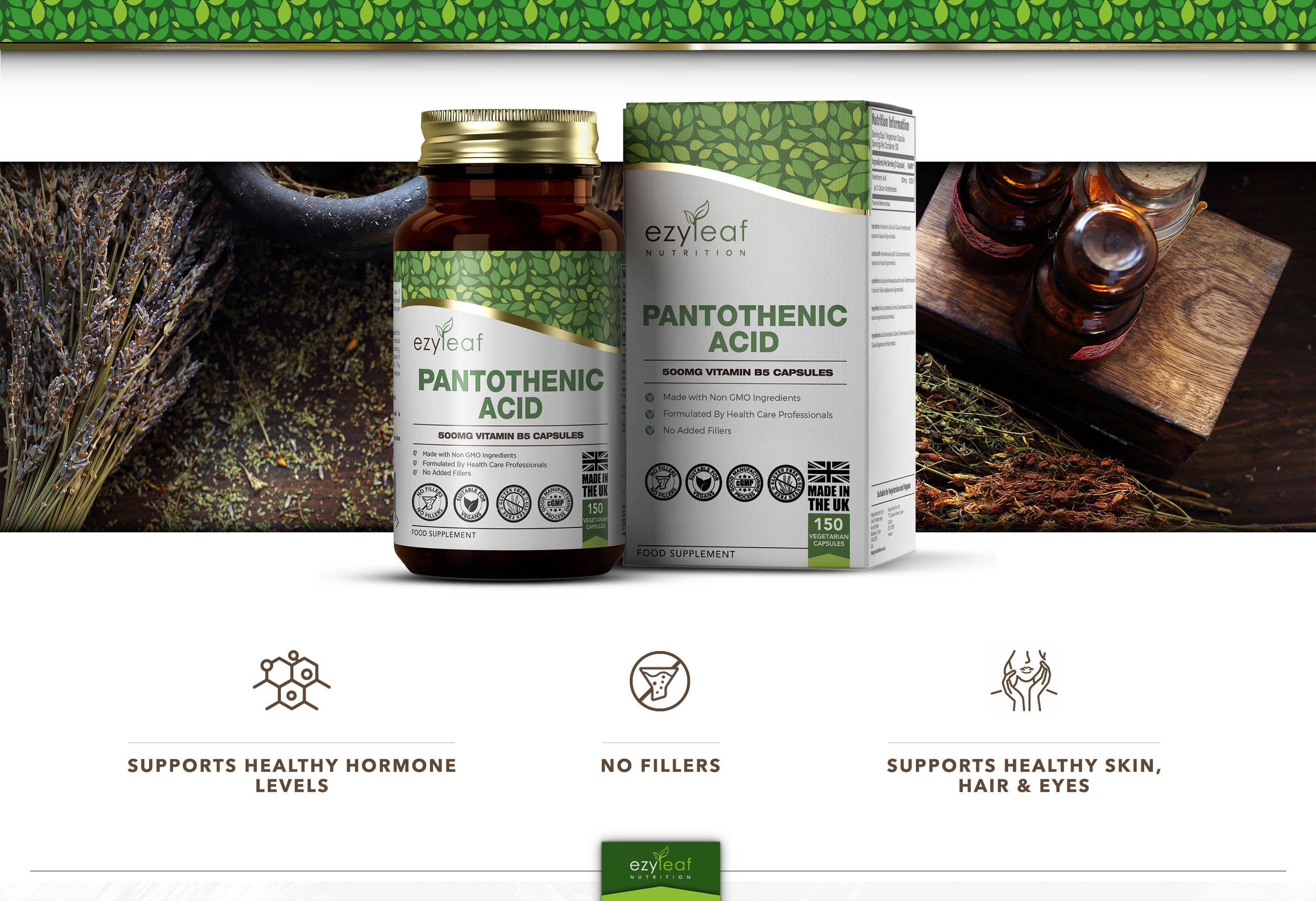 Focus Supplements – wholesale Oral supplement/vitamin – Pantothenic Acid 500mg 150 Capsules4