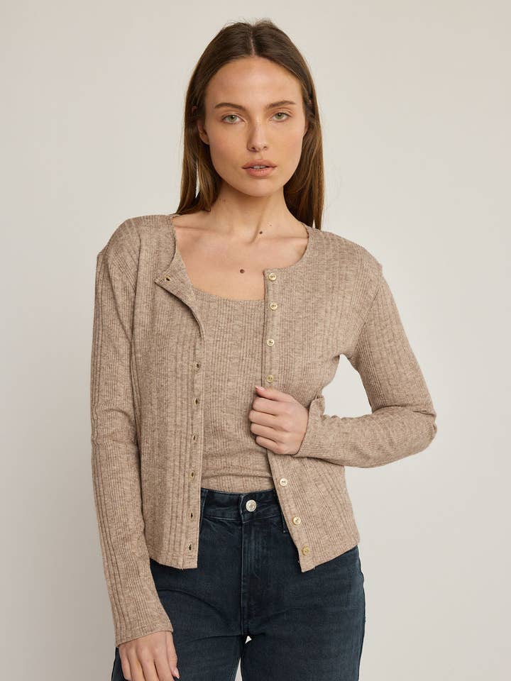 Alexis Cardigan - Oatmeal for wholesale by Sunday Ritual