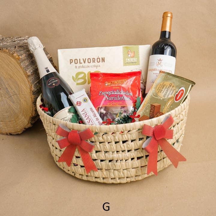 High crafty – wholesale Basket – Handcrafted Simple Round Basket – Natural Palm – Christmas