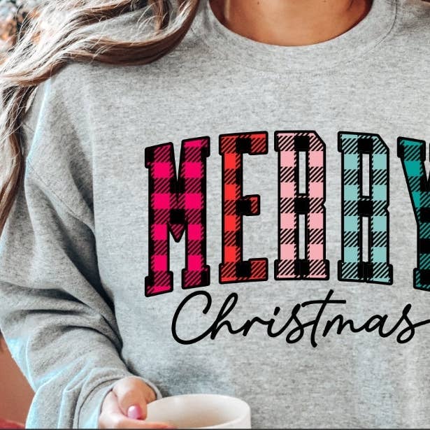 Buntes Plaid Frohe Weihnachten für den Großhandel von Shawberry Boutique