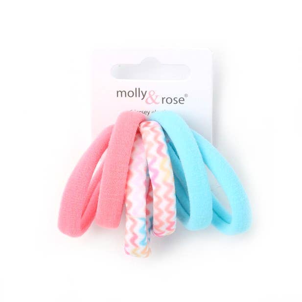 Inca UK – wholesale Hair tie – Jersey elastics - Assorted - Card of 6 - 8mm thick3