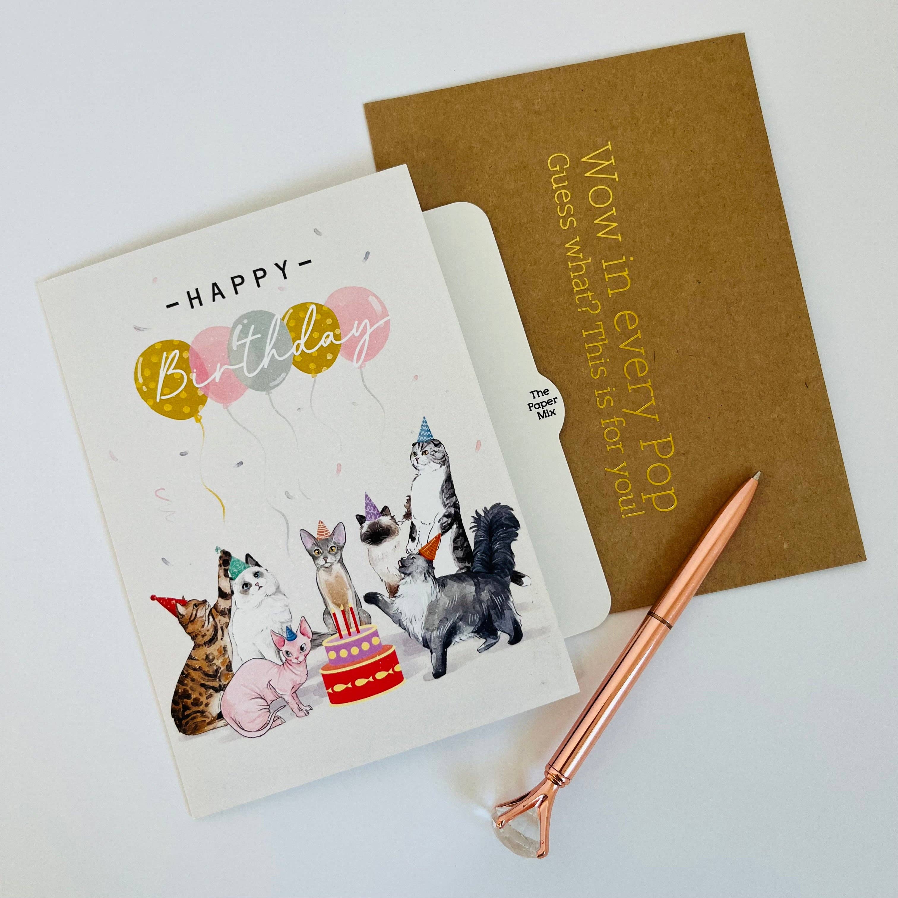 The Paper Mix – wholesale Birthday card – WOWPOP Cat-astrophic Fun CARD, 3D Pop Up Card, Handmade5