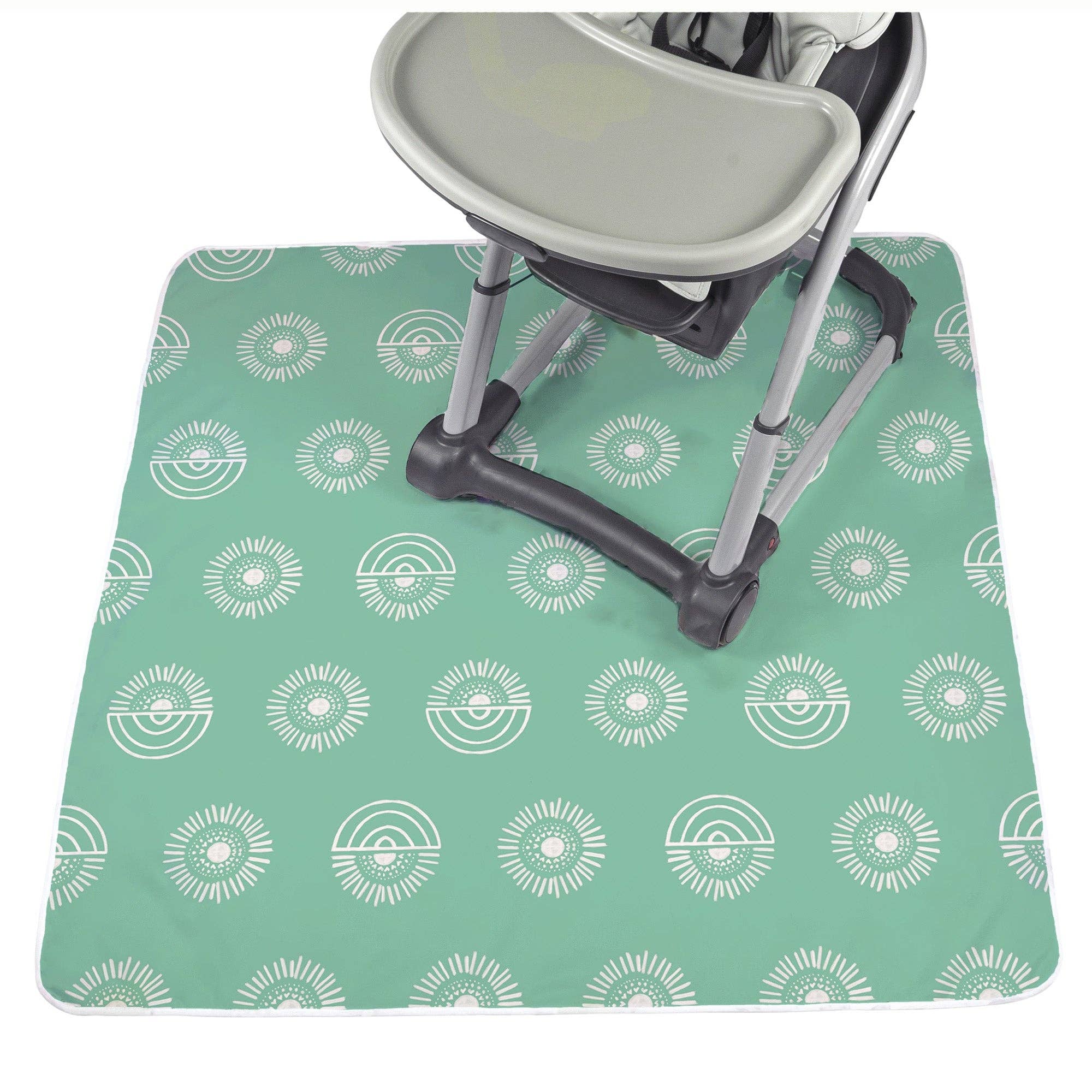 Jump Off Jo – wholesale Chair cushion – Rainbow Sun Baby Splat Mat for Under High Chair1
