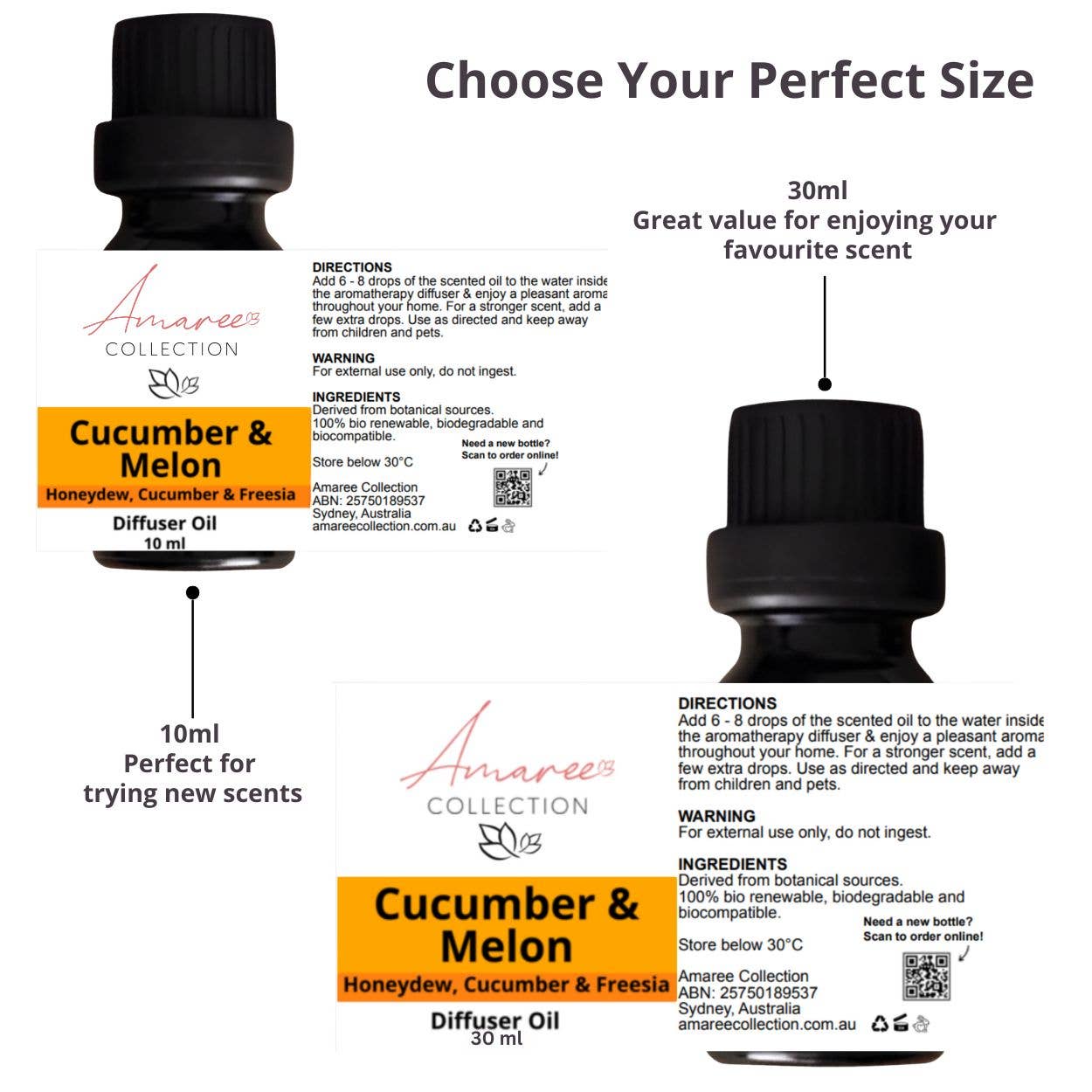 Amaree Collection - Wholesale Fragrance oil - Cucumber Melon Diffuser Oil2