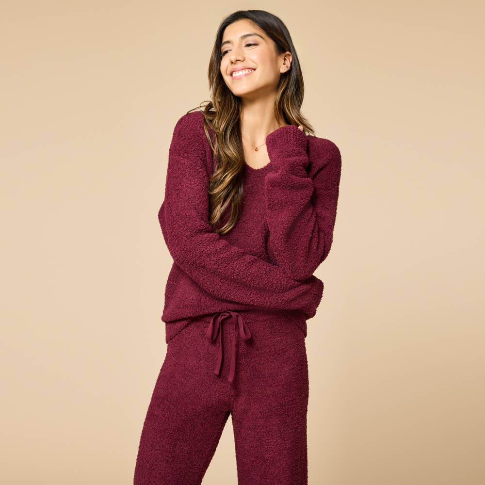 Softies - Wholesale Lounge Set - Women's - Oprah's Fave 2024 - Solid Marshmallow V-Neck Lounge Set3