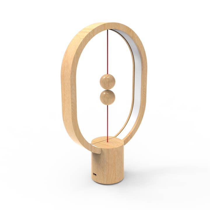 Allocacoc DesignNest - Wholesale Accent/Desk Lamp - Heng Balance Lamp Ellipse Mini USB-C; Portable; LIGHT WOOD 1