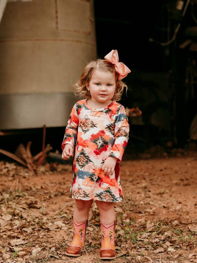 Aztec Fringe Dress, 0-5T for wholesale by Shea Baby