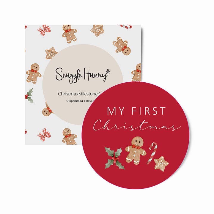 Snuggle Hunny - Wholesale Milestone art/keepsake – Child & baby - Gingerbread Reversible Single Milestone Card1