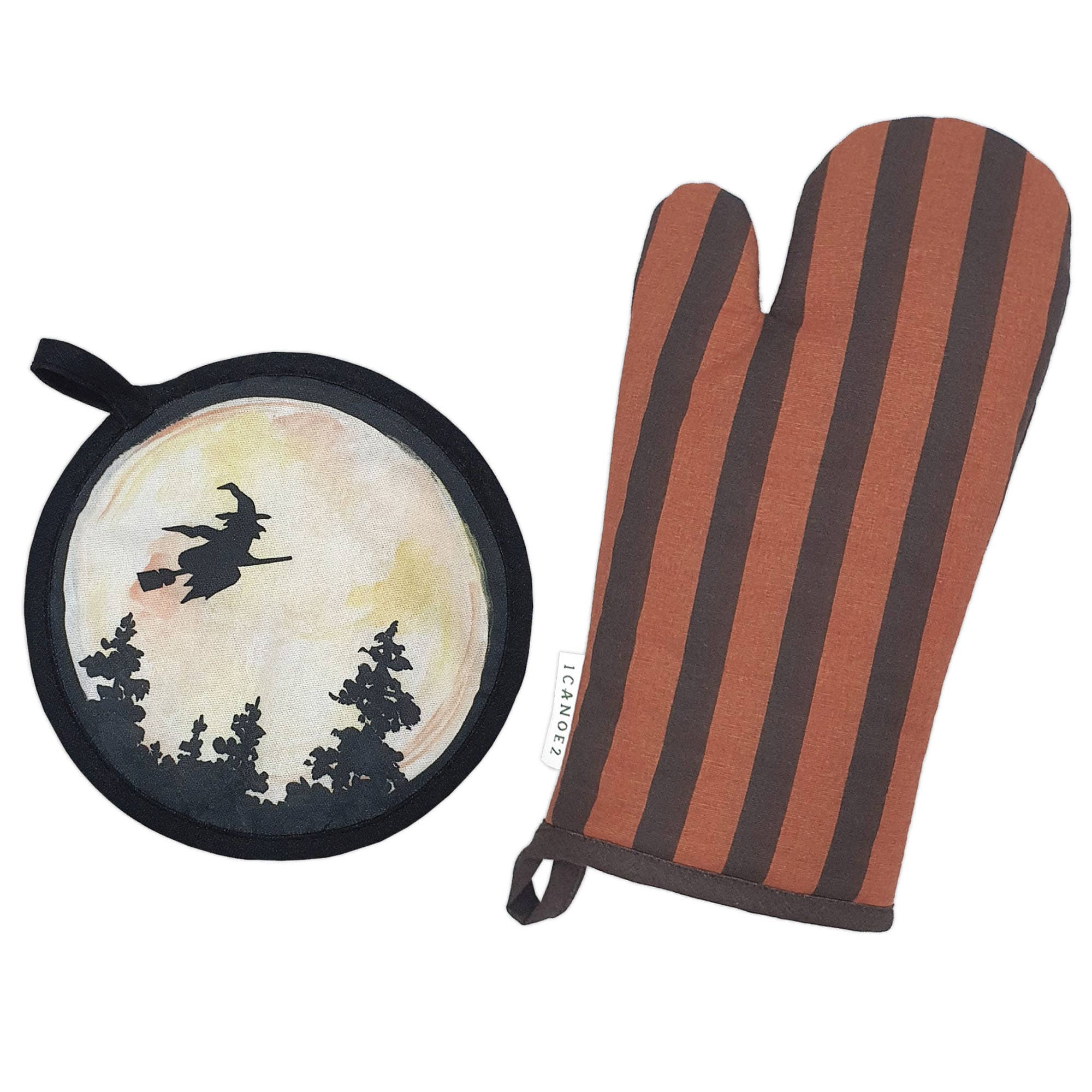 1canoe2 | One Canoe Two Paper Co. - Wholesale Oven Mitt/Pot Holder - Witch Pot Holder Set2