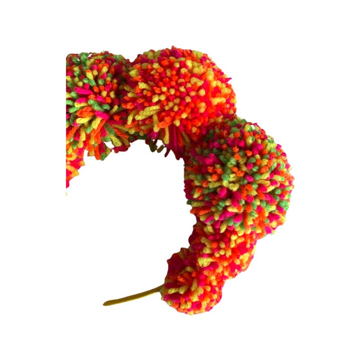 IamMe Store - Wholesale Fashion Headband - Women's - Bright Neon Confetti Pom Pom Festival Headband