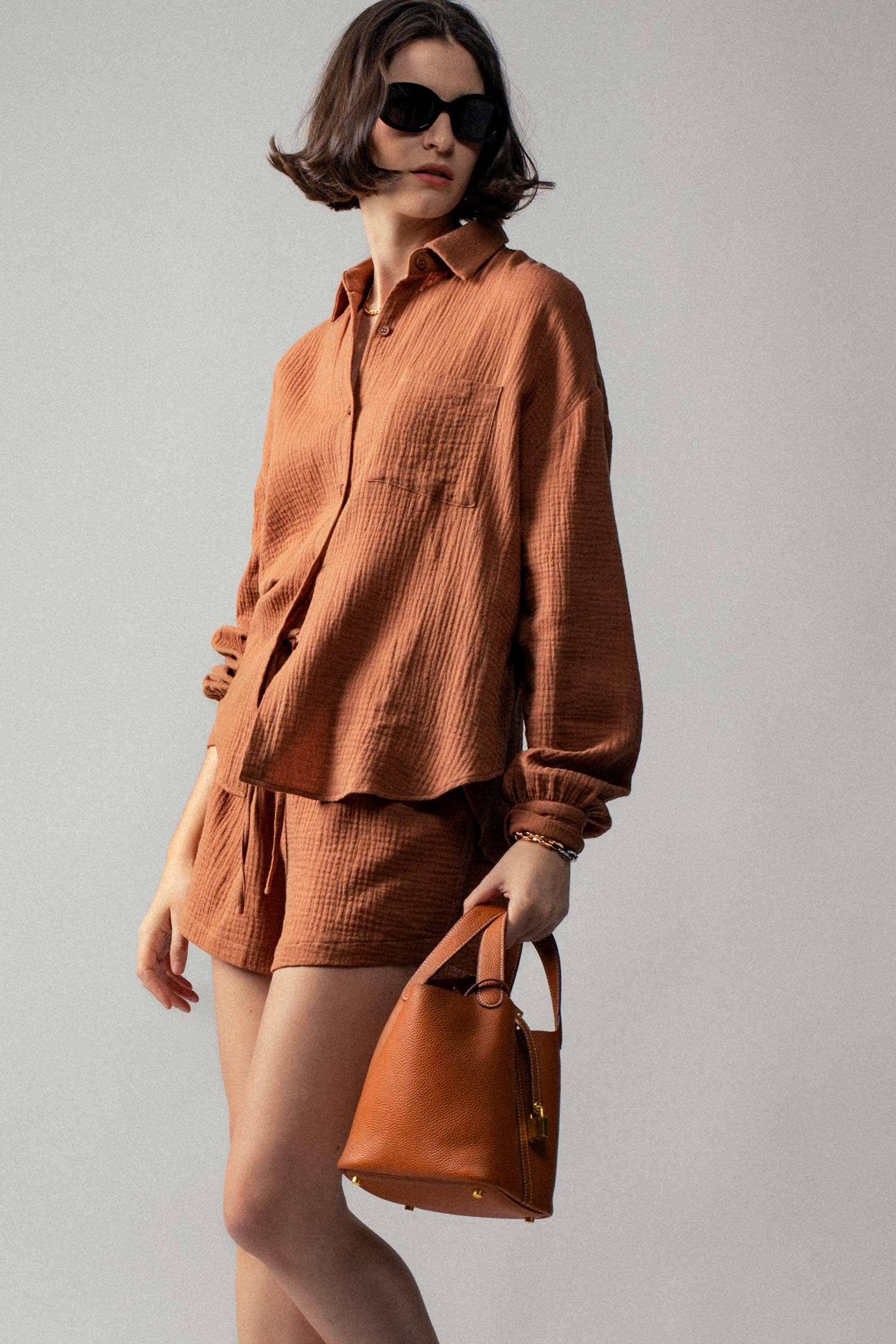 Urban Daizy - Wholesale Lounge Set - Women's - Crinkle Cotton Gauze Resort Button-Up Set36