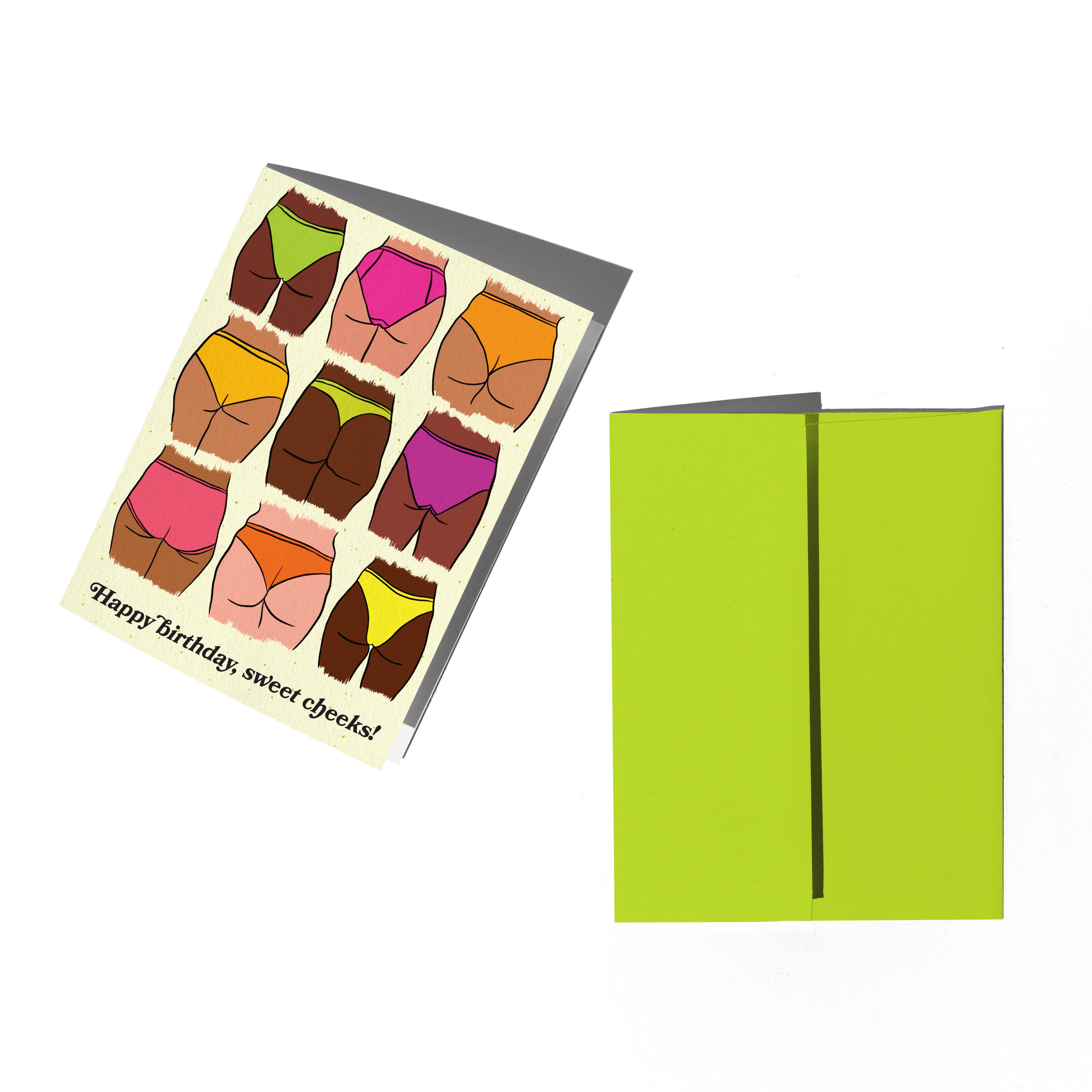 Boss Dotty Paper Co. – postal de parabéns por atacado – Cartão de aniversário Sweet Cheeks Butt1