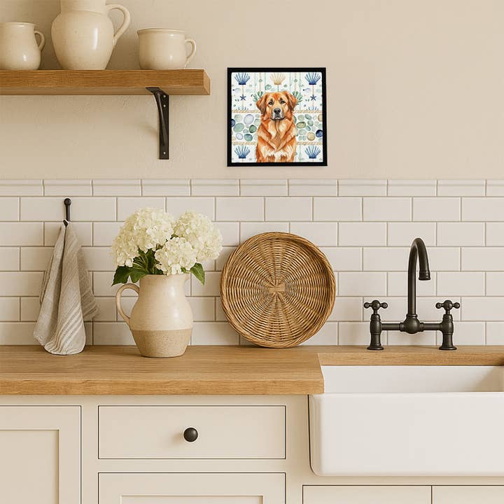 Caroline's Treasures - Wholesale Art Print - Red Leonberger Coastal Sea Glass Metal Print WDK7099