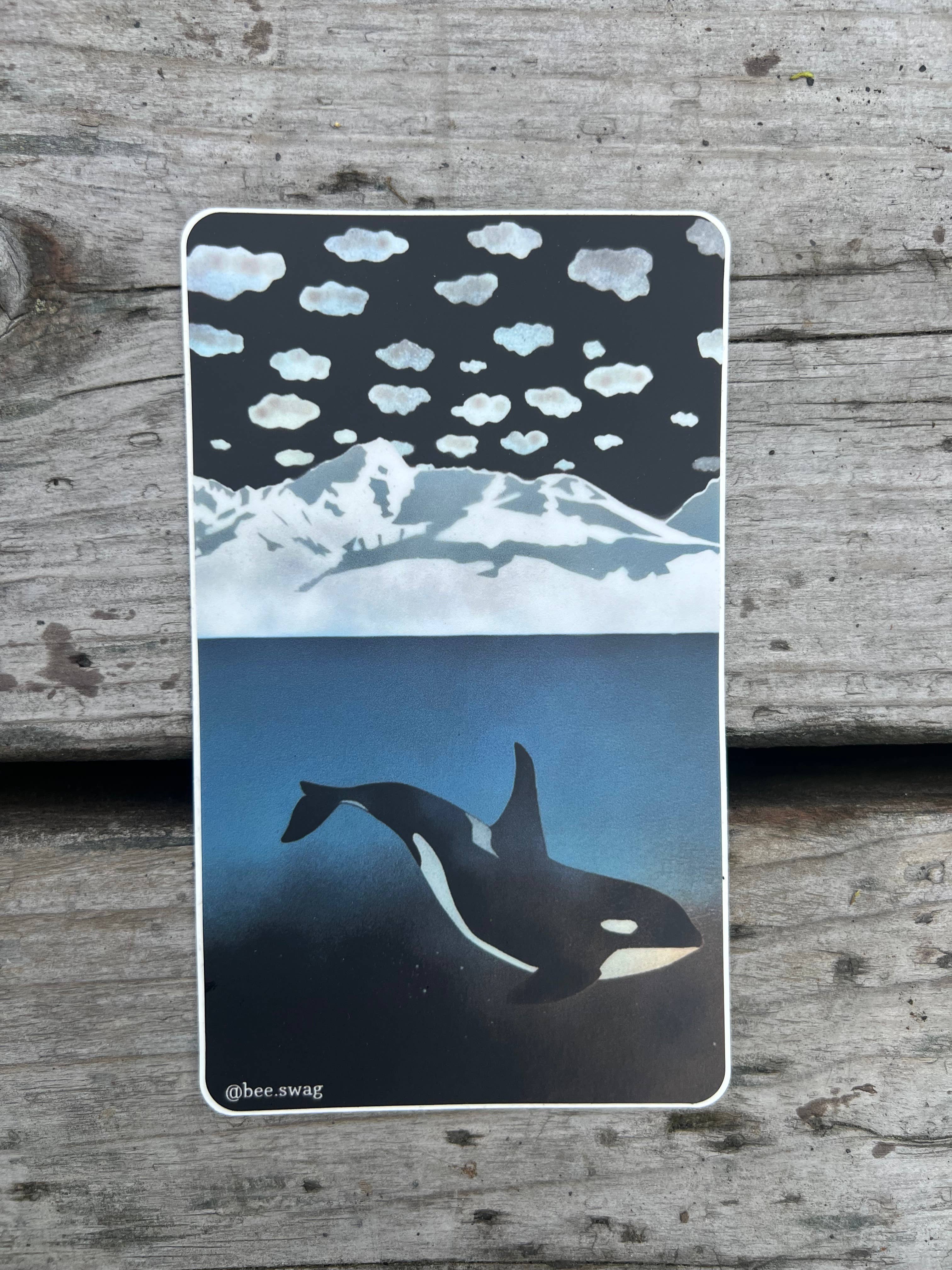 Beeswag Creations - Wholesale Sticker - Sticker of an Orca / Killer whale0