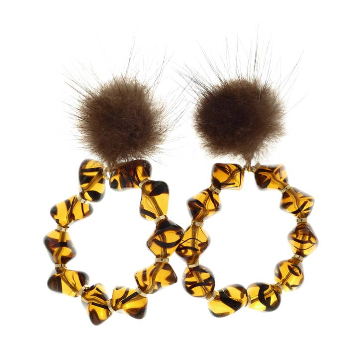 Pendientes de clip Tigresa Marrón para venta al por mayor de Cátia Levy Designer