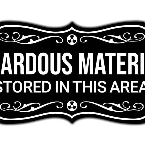 Signs ByLITA Designer Hazardous Materials Stored in this Area Wall or Door Sign for wholesale by All Quality