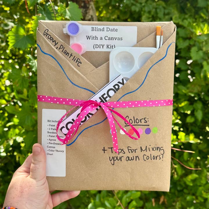 Appuntamento al Buio con una Tela | Kit Fai-da-te | Tema Piante Groovy per la vendita all'ingrosso da parte di Haley Murden Arts