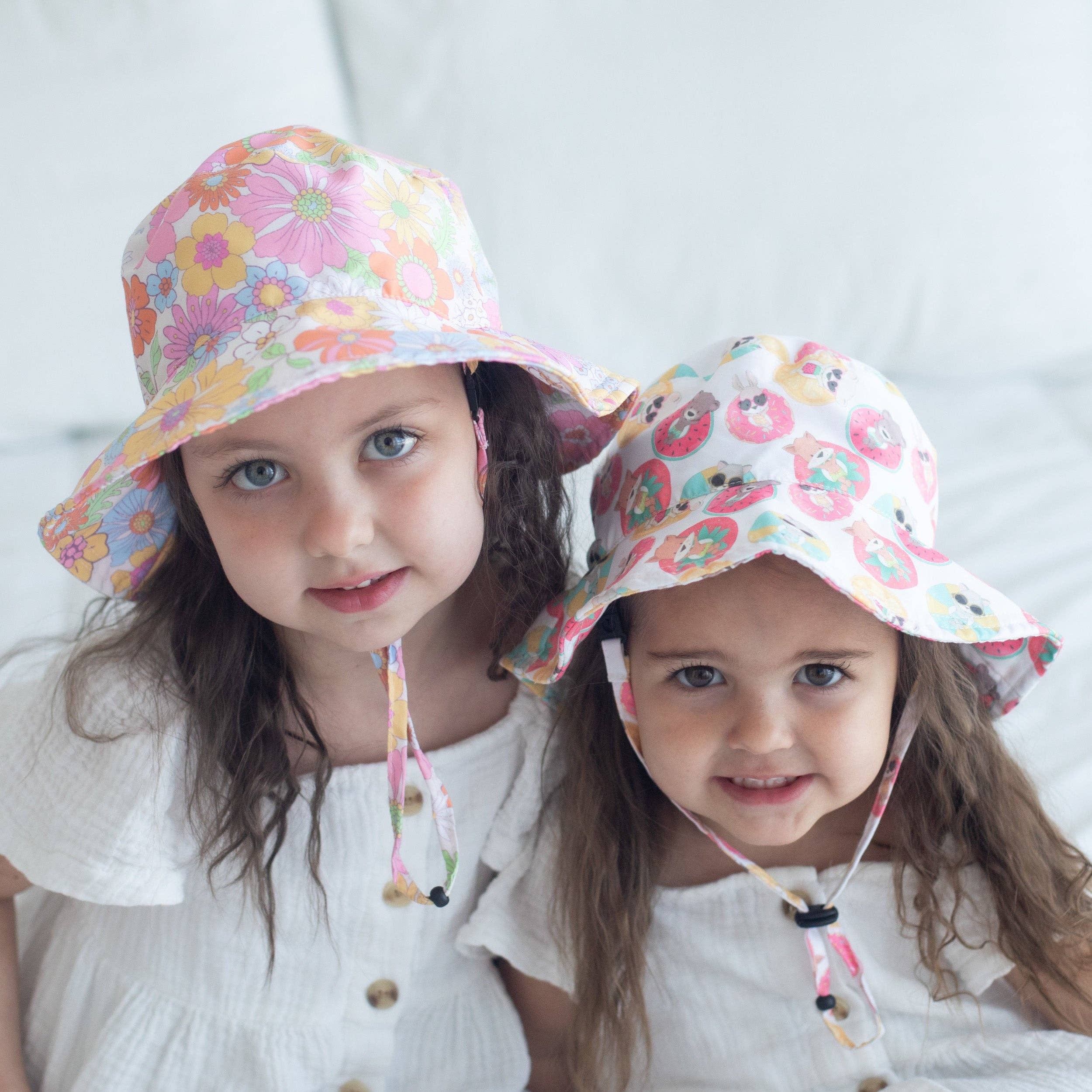 Honey Lemonade- Minky Baby Blankets and Gifts - Wholesale Sun Hat - Kids - Baby & Kids Sun Hat - Retro Floral6