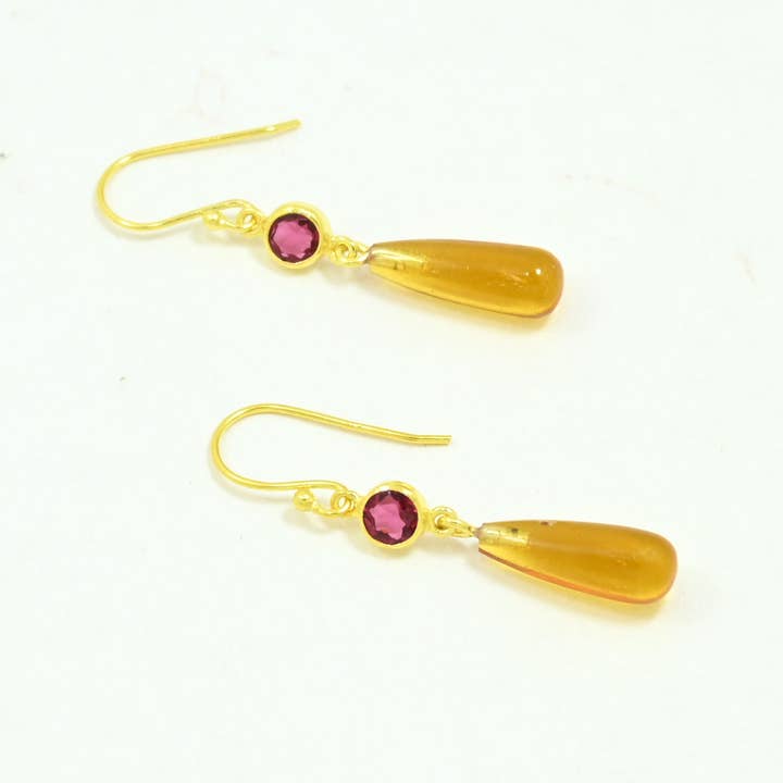 Aella Örhänge Guldpläterat Silver 925 - Citrin & för wholesale av Schmuckoo Berlin