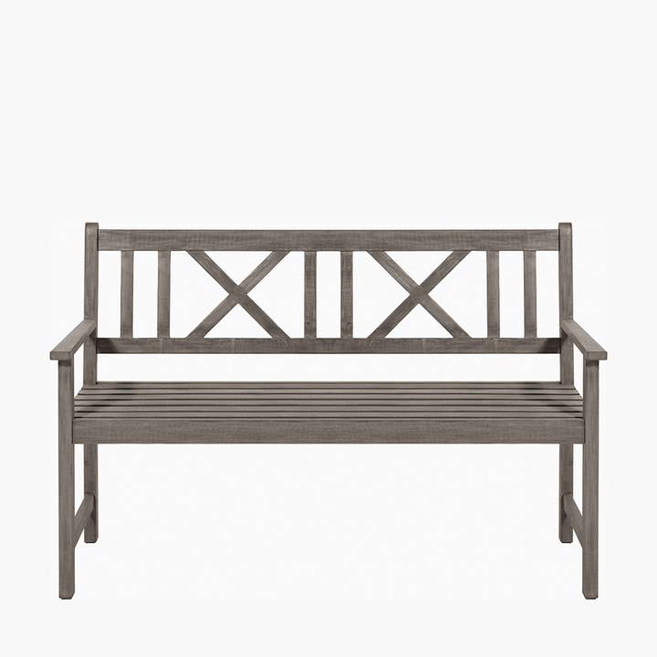 Cambridge Antique Grey Outdoor 3 Seater Acacia Wood Bench for wholesale by Pacific Lifestyle Limited