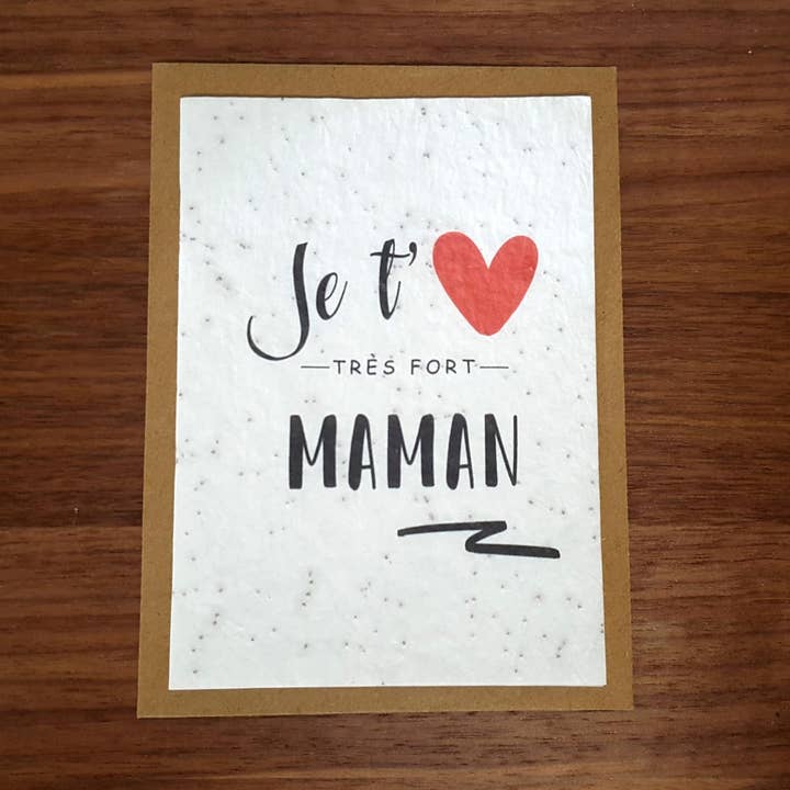 Des Mots Qui Fleurissent - Wholesale Mother's Day Card - Card to plant - I love you very much mom