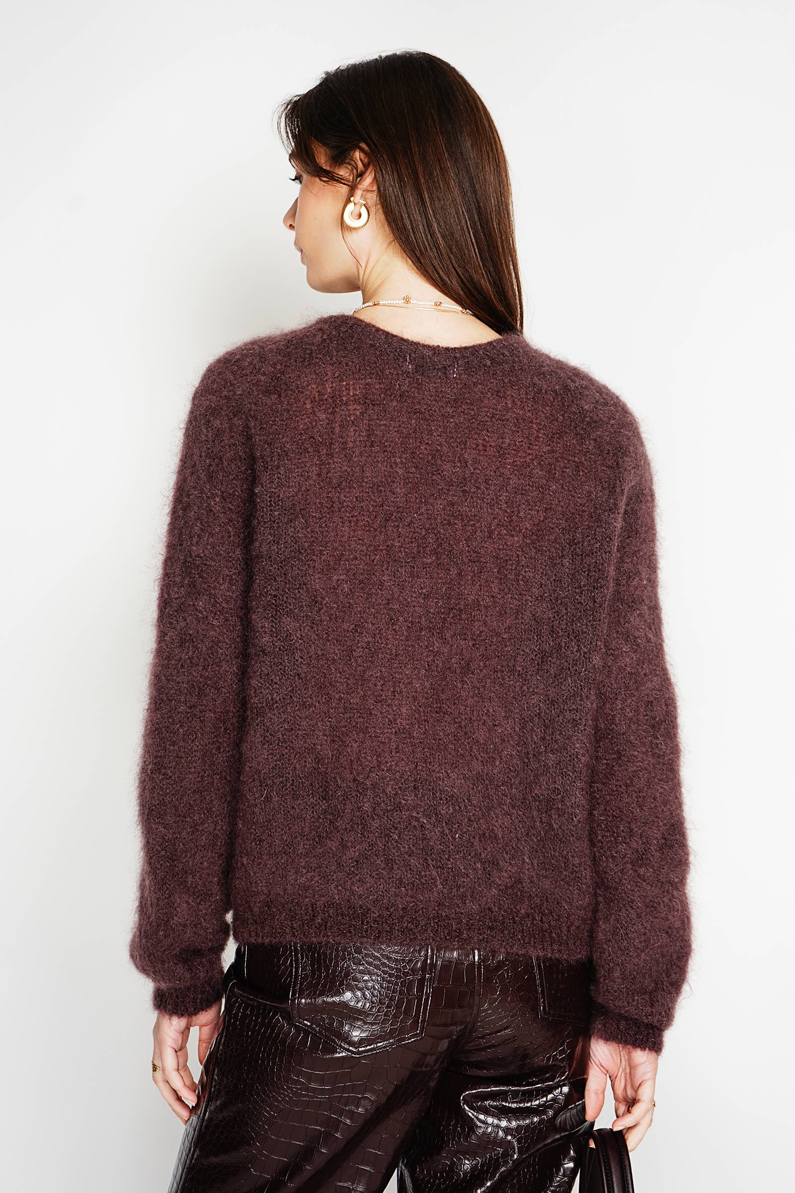 NOELINE – wholesale Knitted jumper – Women′s – 80% kid mohair sweater 301224