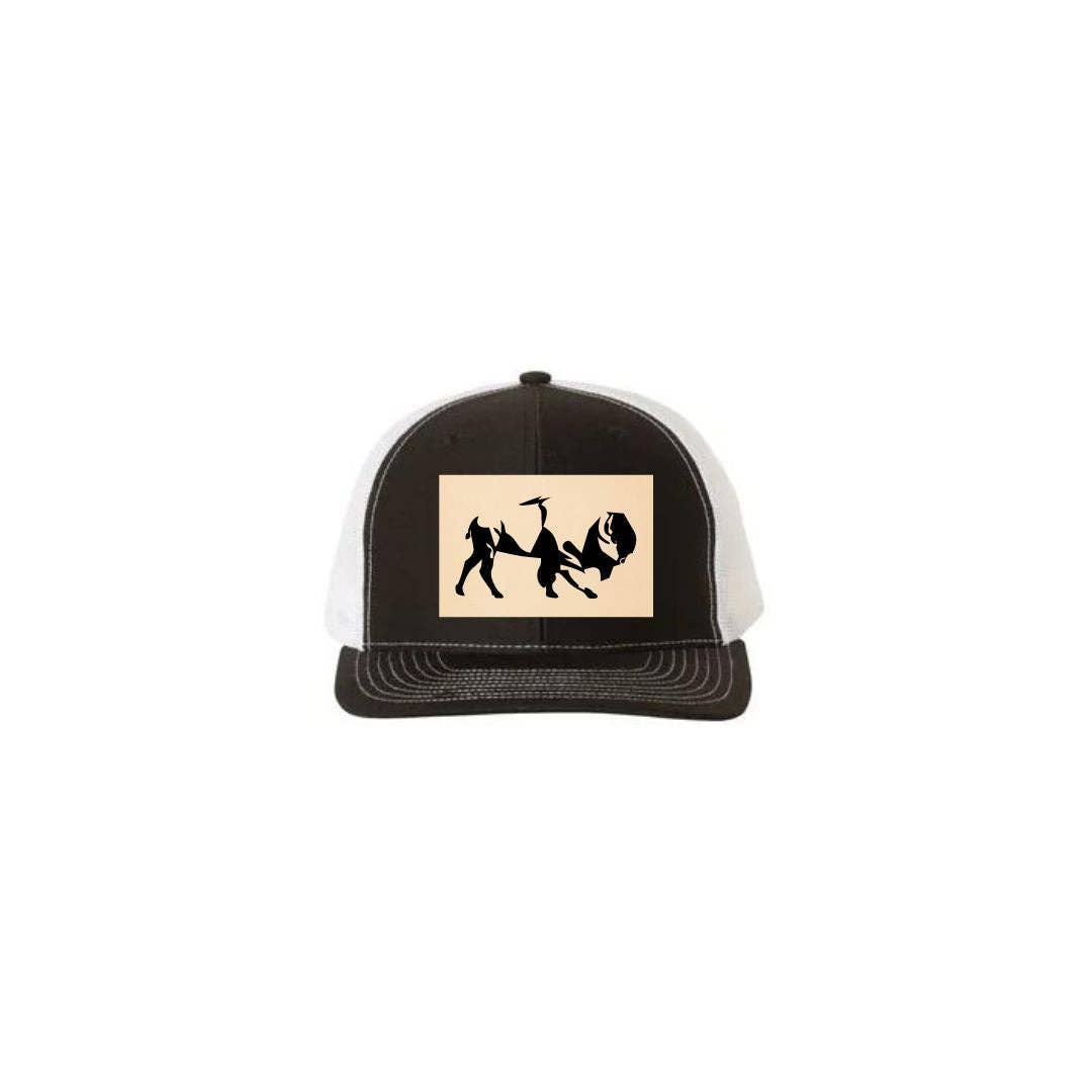 Prairie Buffalo - Wholesale Trucker Hat - Unisex - Trucker Hat - Bison Outline Leather Hat Patch5