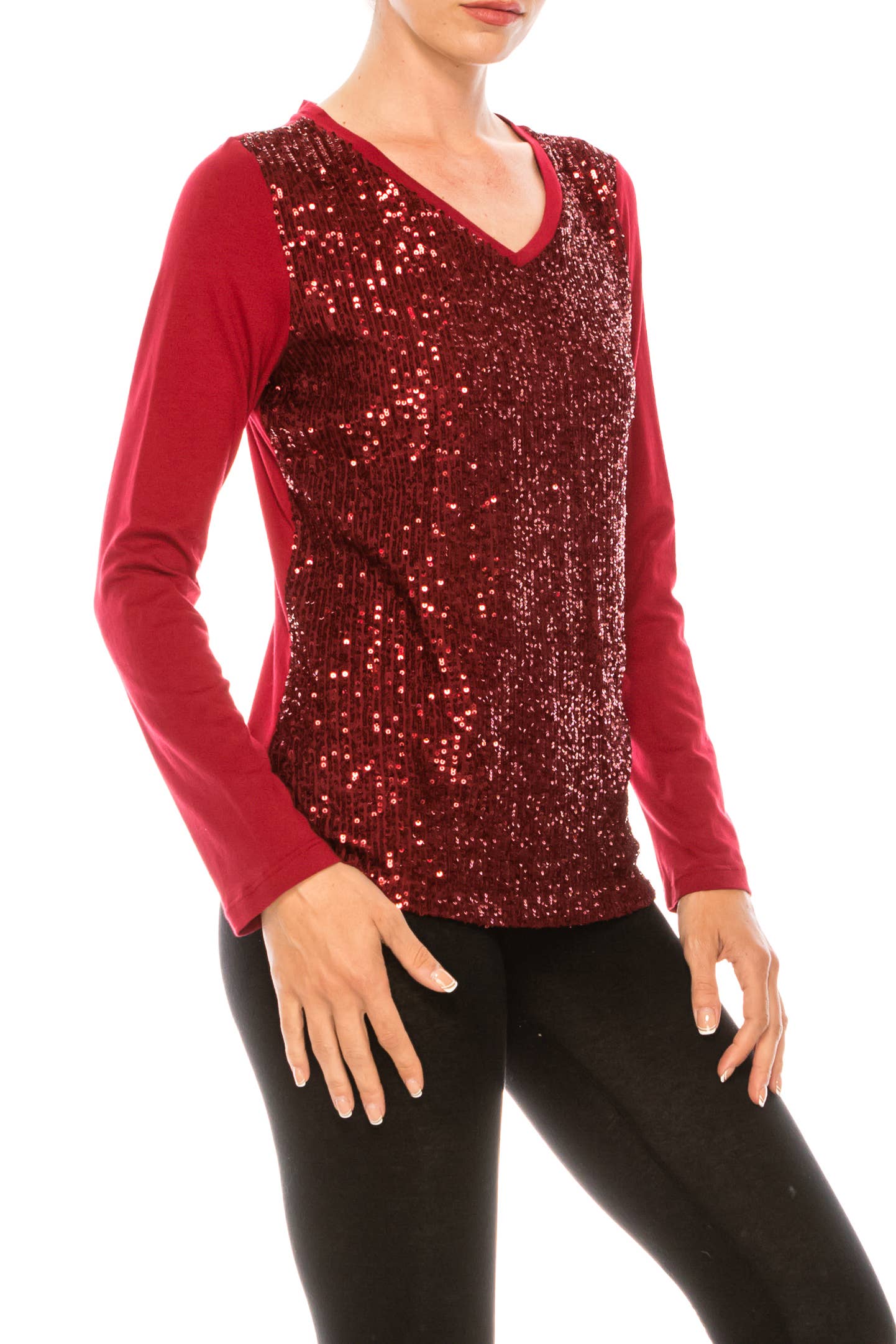 Urban Diction - Wholesale T-Shirt - Women's - Sequin Long Sleeve Shirt6