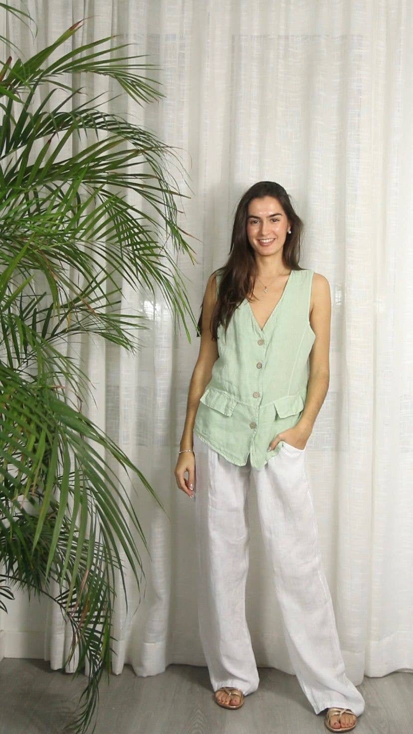 Linen & More - Wholesale Outerwear Vest - Women's - REF 17404 100% LINEN VEST9