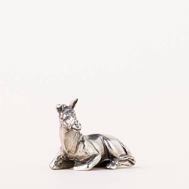 Danforth Pewter - Wholesale Nativity Scene Decor - Handcrafted Donkey Nativity Decor