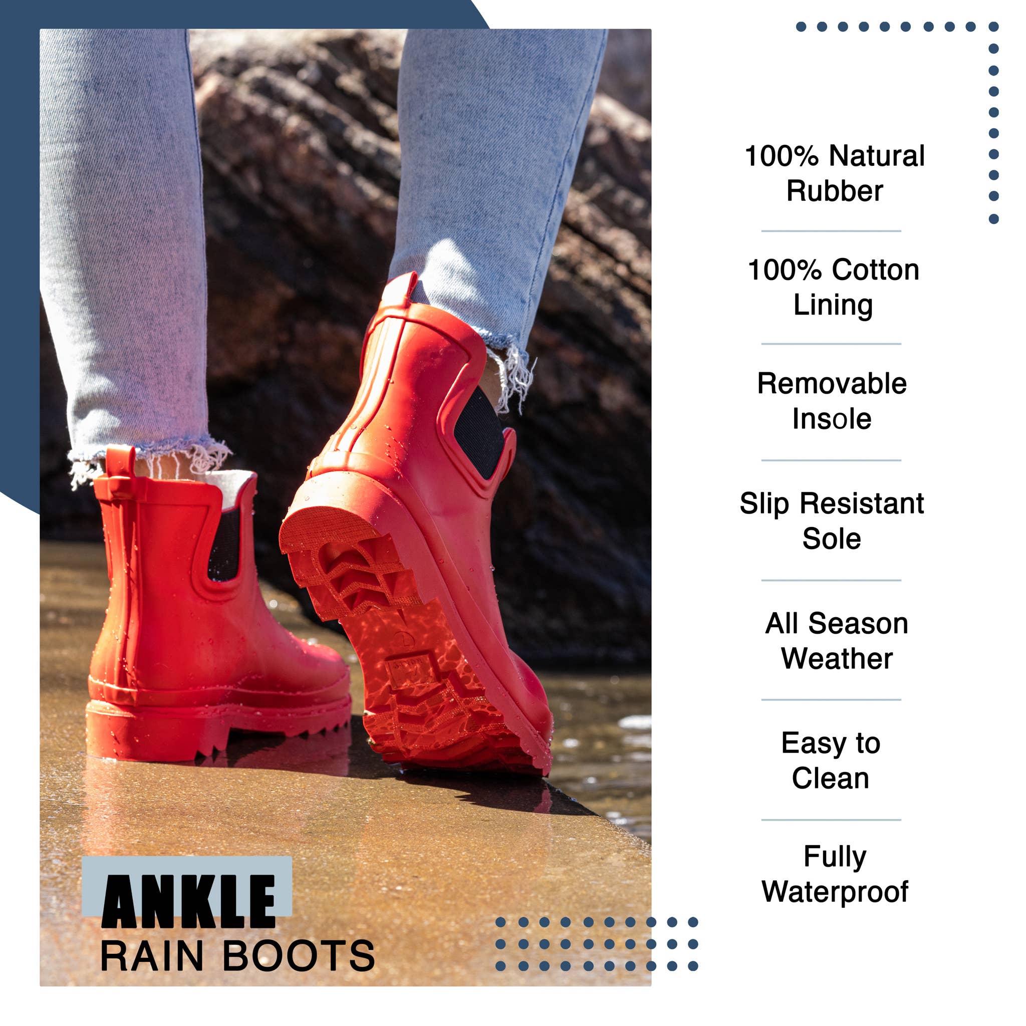 Eastern Off Price – wholesale Rain boots – Women’s – NORTY Womens 6" Ankle Rain Boots 39973 Matte Charcoal3