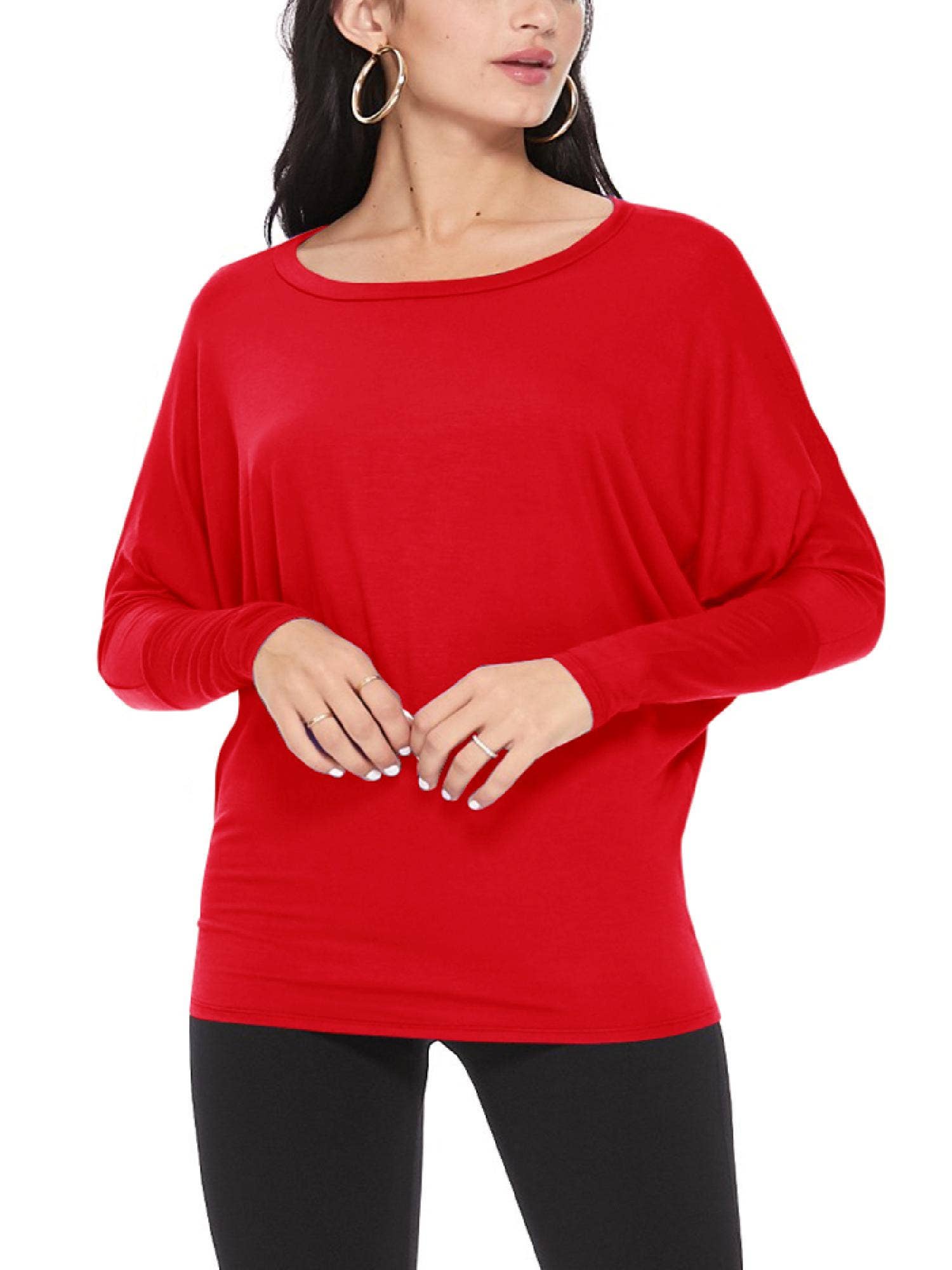 MOA COLLECTION - Wholesale Knit Top - Women's - Women's Casual Solid Color Dolman Sleeve Top13