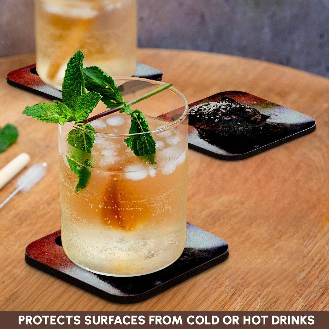 3dRose – Engroshandel Bordskånere – 3dRose, Baby Panther Billede Af Akvarelmaleri, Bordskåner9