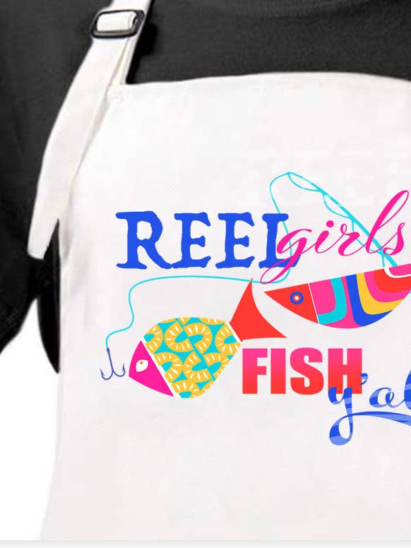 Reel Girls Fish Apron for wholesale by M Design Studio Gifts