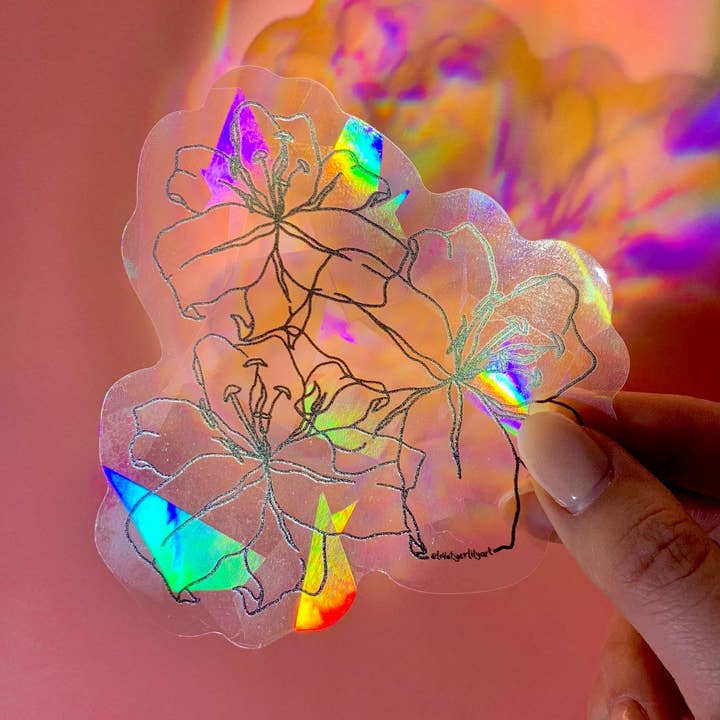 Lily Flower Suncatcher/Rainbow Maker Window Sticker for wholesale by Love Tigerlily